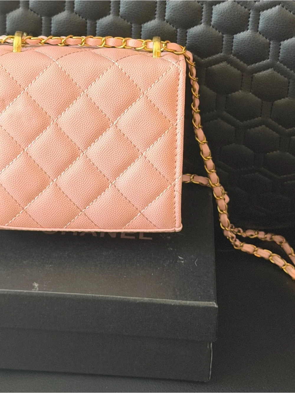 Pink Mini Quilted Chain Crossbody Bag - Women